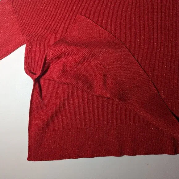 NEW Size XXS/XS Women's Tommy Bahama Shimmer Bonita Zip Poncho Sweater Tango Red - Picture 5 of 6